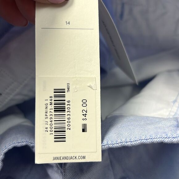 Janie and Jack 100049371 Boy Ocean Air Oxford Short NWT size 14 - Picture 4 of 9